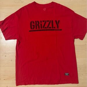 Grizzly Griptape Limited Edition  Red Graphic University Style T Shirt -